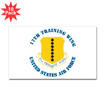 17TW - M01 - 01 - 17th Training Wing with Text - Sticker (Rectangle 10 pk) - Click Image to Close