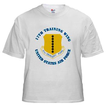 17TW - A01 - 04 - 17th Training Wing with Text - White t-Shirt - Click Image to Close
