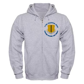 17TW - A01 - 03 - 17th Training Wing with Text - Zip Hoodie - Click Image to Close