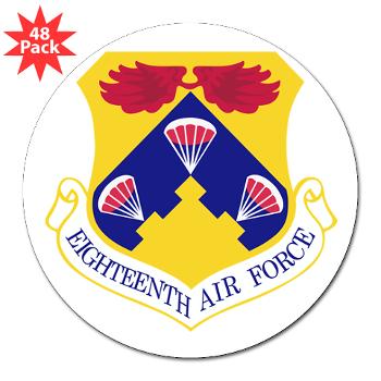 18AF - M01 - 01 - Eighteenth Air Force - 3" Lapel Sticker (48 pk) - Click Image to Close