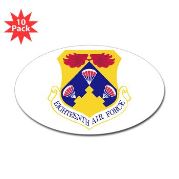 18AF - M01 - 01 - Eighteenth Air Force - Sticker (Oval 10 pk)