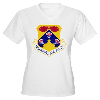 18AF - A01 - 04 - Eighteenth Air Force - Women's V-Neck T-Shirt