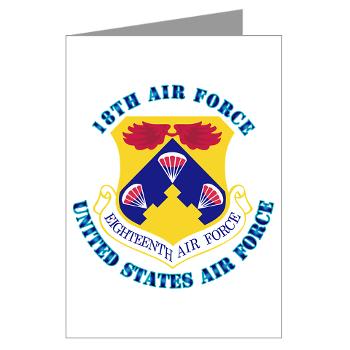 18AF - M01 - 02 - Eighteenth Air Force with Text - Greeting Cards (Pk of 20)