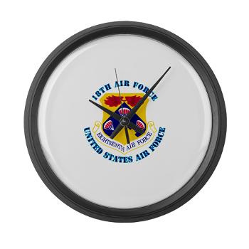 18AF - M01 - 03 - Eighteenth Air Force with Text - Large Wall Clock
