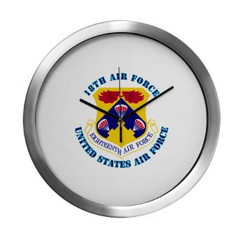 18AF - M01 - 03 - Eighteenth Air Force with Text - Modern Wall Clock