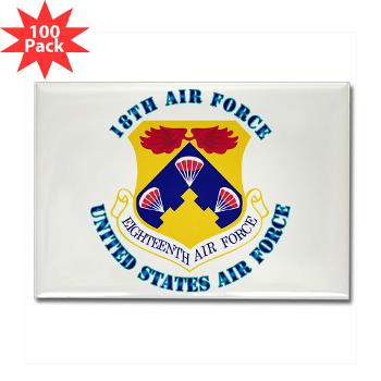 18AF - M01 - 01 - Eighteenth Air Force with Text - Rectangle Magnet (100 pack)