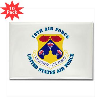 18AF - M01 - 01 - Eighteenth Air Force with Text - Rectangle Magnet (10 pack)