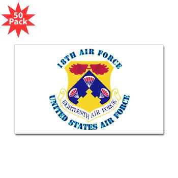 18AF - M01 - 01 - Eighteenth Air Force with Text - Sticker (Rectangle 50 pk)