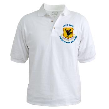 18W - A01 - 04 - 18th Wing with Text - Golf Shirt