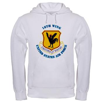 18W - A01 - 03 - 18th Wing with Text - Hooded Sweatshirt