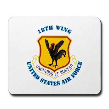 18W - M01 - 03 - 18th Wing with Text - Mousepad