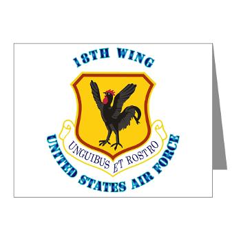 18W - M01 - 02 - 18th Wing with Text - Note Cards (Pk of 20)