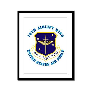 19AW - M01 - 02 - 19th Airlift Wing with Text - Framed Panel Print - Click Image to Close