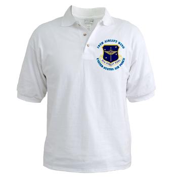 19AW - A01 - 04 - 19th Airlift Wing with Text - Golf Shirt