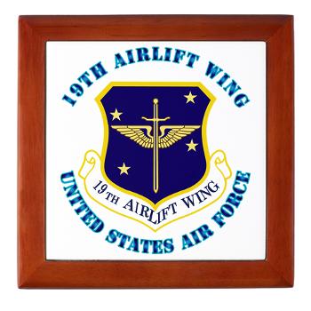 19AW - M01 - 03 - 19th Airlift Wing with Text - Keepsake Box