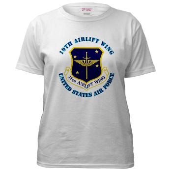 19AW - A01 - 04 - 19th Airlift Wing with Text - Women's T-Shirt