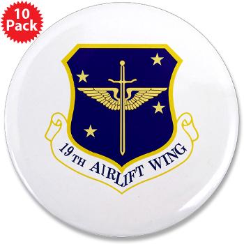 19AW - M01 - 01 - 19th Airlift Wing - 3.5" Button (10 pack)