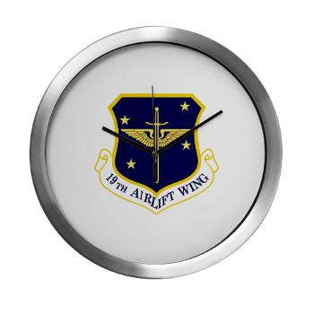 19AW - M01 - 03 - 19th Airlift Wing - Modern Wall Clock - Click Image to Close