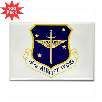 19AW - M01 - 01 - 19th Airlift Wing - Rectangle Magnet (100 pack)