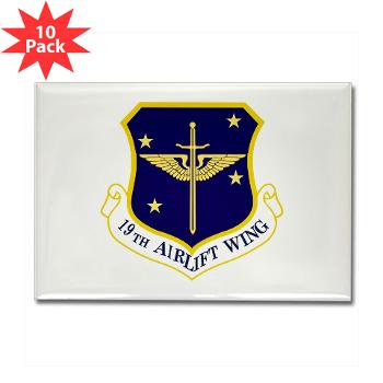 19AW - M01 - 01 - 19th Airlift Wing - Rectangle Magnet (10 pack)