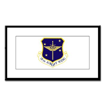 19AW - M01 - 02 - 19th Airlift Wing - Small Framed Print