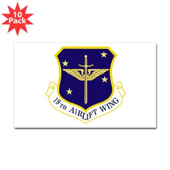 19AW - M01 - 01 - 19th Airlift Wing - Sticker (Rectangle 10 pk)
