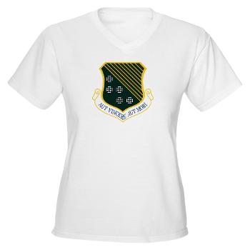 1FW - A01 - 04 - 1st Fighter Wing - Women's V-Neck T-Shirt