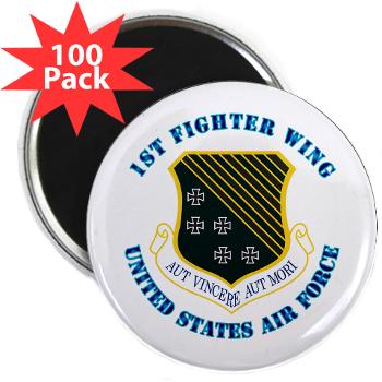 1FW - M01 - 01 - 1st Fighter Wing with Text - 2.25" Magnet (100 pack)