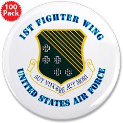 1FW - M01 - 01 - 1st Fighter Wing with Text - 3.5" Button (100 pack)