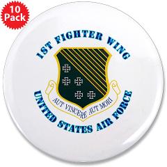 1FW - M01 - 01 - 1st Fighter Wing with Text - 3.5" Button (10 pack)