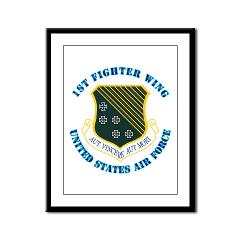 1FW - M01 - 02 - 1st Fighter Wing with Text - Framed Panel Print