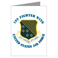 1FW - M01 - 02 - 1st Fighter Wing with Text - Greeting Cards (Pk of 10) - Click Image to Close