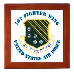 1FW - M01 - 03 - 1st Fighter Wing with Text - Keepsake Box - Click Image to Close