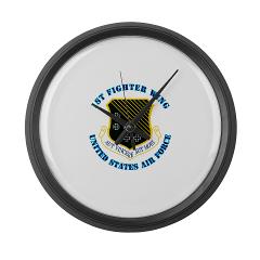 1FW - M01 - 03 - 1st Fighter Wing with Text - Large Wall Clock