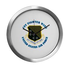 1FW - M01 - 03 - 1st Fighter Wing with Text - Modern Wall Clock - Click Image to Close