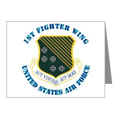 1FW - M01 - 02 - 1st Fighter Wing with Text - Note Cards (Pk of 20)