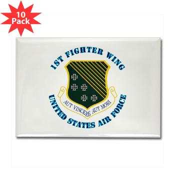 1FW - M01 - 01 - 1st Fighter Wing with Text - Rectangle Magnet (10 pack)