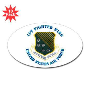 1FW - M01 - 01 - 1st Fighter Wing with Text - Sticker (Oval 10 pk)