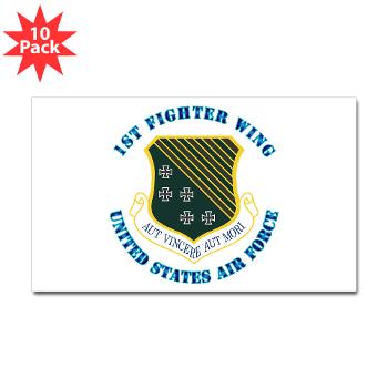 1FW - M01 - 01 - 1st Fighter Wing with Text - Sticker (Rectangle 10 pk)