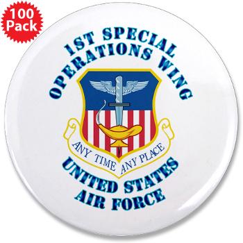 1SOW - M01 - 01 - 1st Special Operations Wing with Text - 3.5" Button (100 pack)