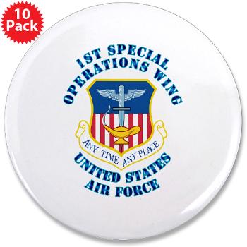 1SOW - M01 - 01 - 1st Special Operations Wing with Text - 3.5" Button (10 pack)