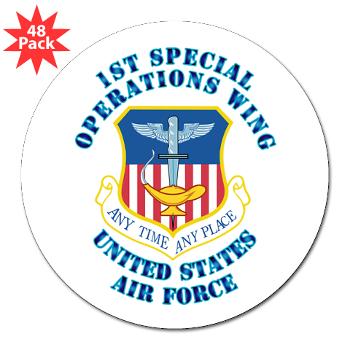 1SOW - M01 - 01 - 1st Special Operations Wing with Text - 3" Lapel Sticker (48 pk) - Click Image to Close