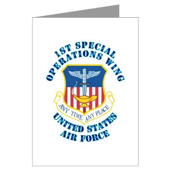 1SOW - M01 - 02 - 1st Special Operations Wing with Text - Greeting Cards (Pk of 20)
