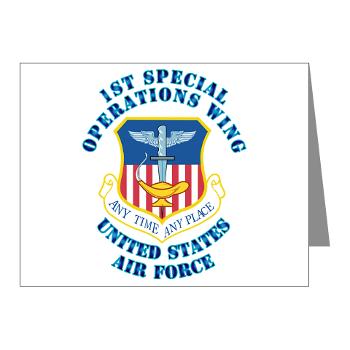 1SOW - M01 - 02 - 1st Special Operations Wing with Text - Note Cards (Pk of 20)