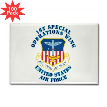 1SOW - M01 - 01 - 1st Special Operations Wing with Text - Rectangle Magnet (100 pack)