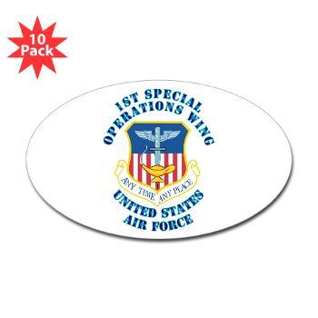 1SOW - M01 - 01 - 1st Special Operations Wing with Text - Sticker (Oval 10 pk)