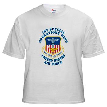 1SOW - A01 - 04 - 1st Special Operations Wing with Text - White t-Shirt