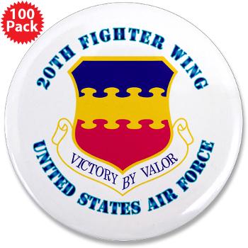 20FW - M01 - 01 - 20th Fighter Wing with Text - 3.5" Button (100 pack)