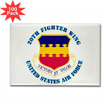 20FW - M01 - 01 - 20th Fighter Wing with Text - Rectangle Magnet (100 pack)