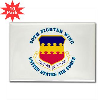 20FW - M01 - 01 - 20th Fighter Wing with Text - Rectangle Magnet (10 pack)